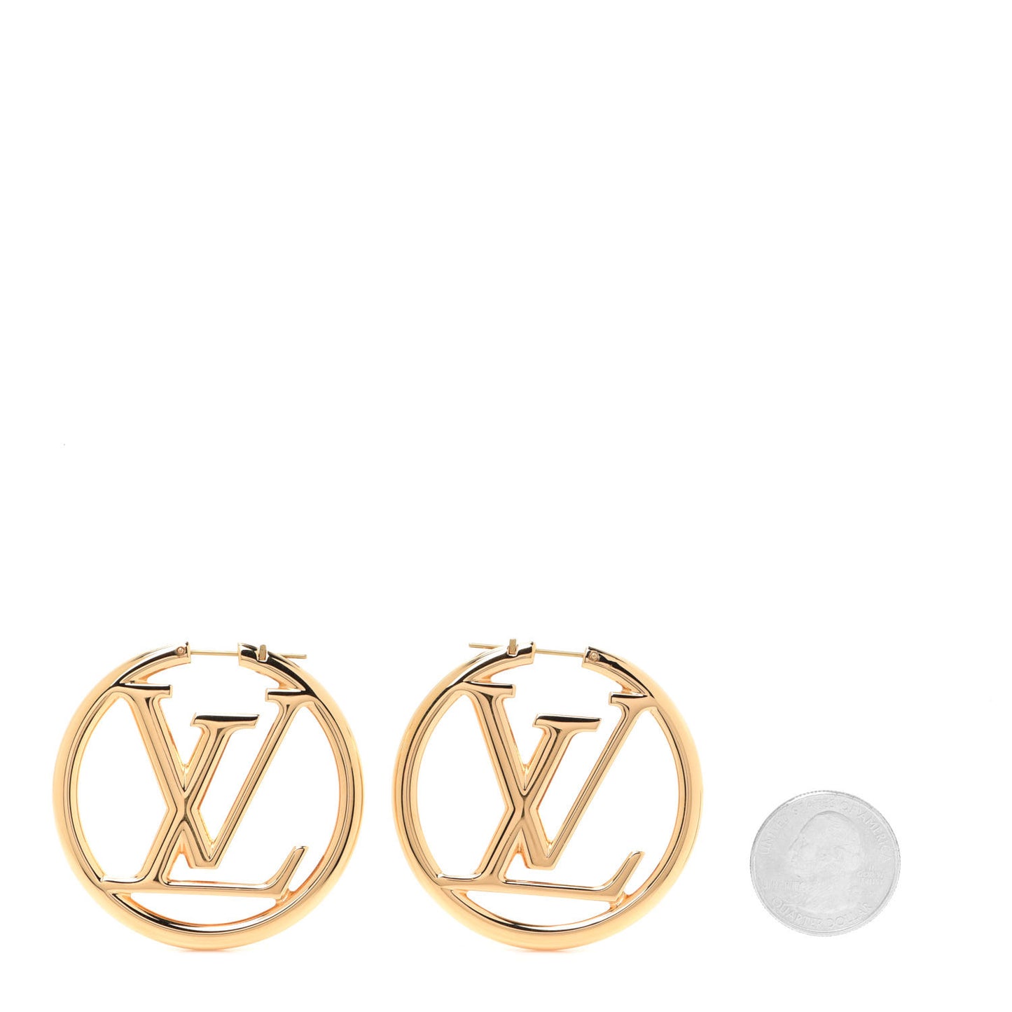 Metal Louise Hoop Earrings Gold