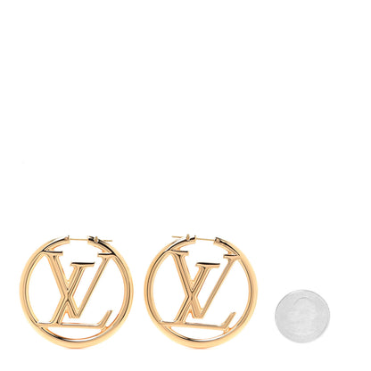 Louis Vuitton Metal Louise Hoop Earrings Gold 2 of 5