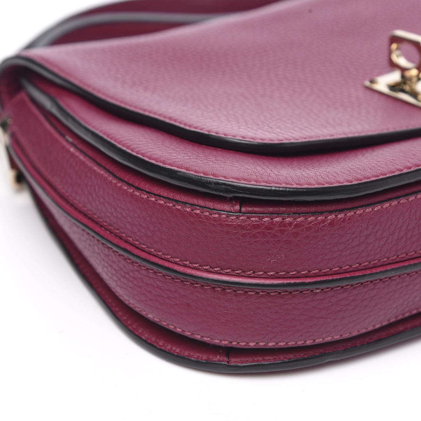 Pebbled Calfskin Joylock Flap Messenger Bag Camelia