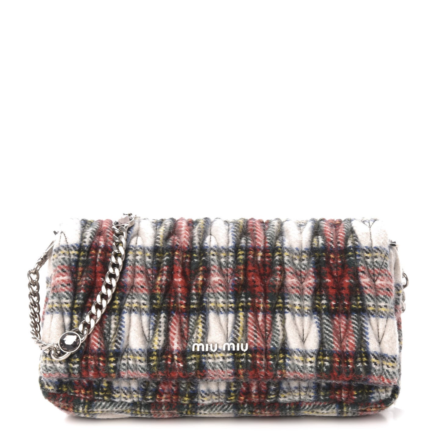 Tartan Matelasse Small Flap Naturale