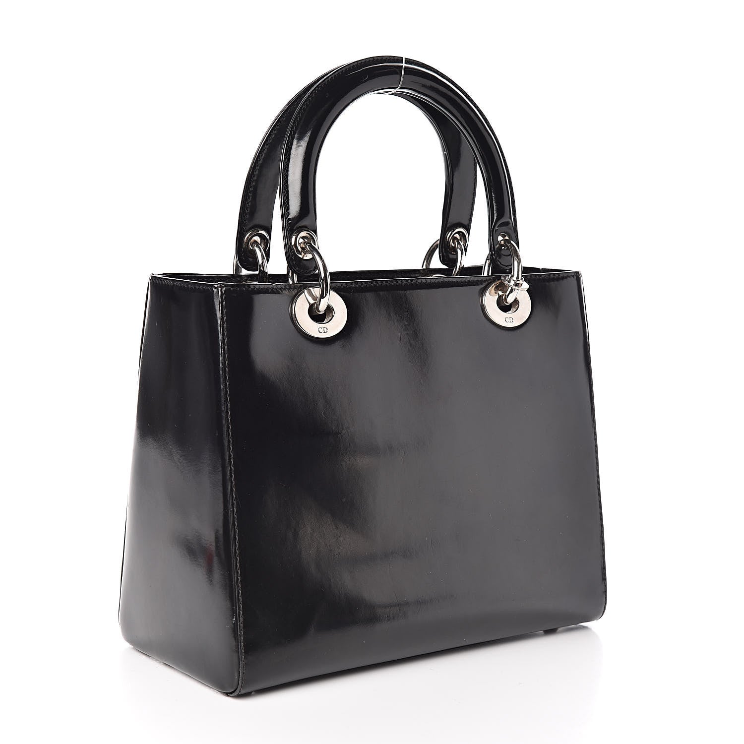 Christian Dior Patent Medium Lady Dior Black 3 of 12