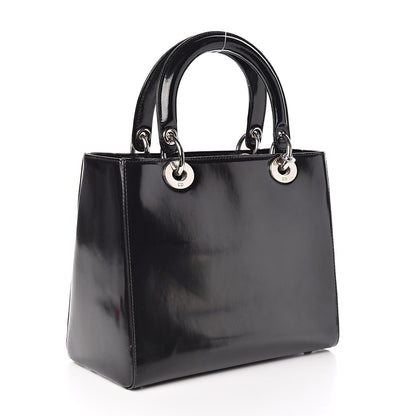 Christian Dior Patent Medium Lady Dior Black 3 of 12