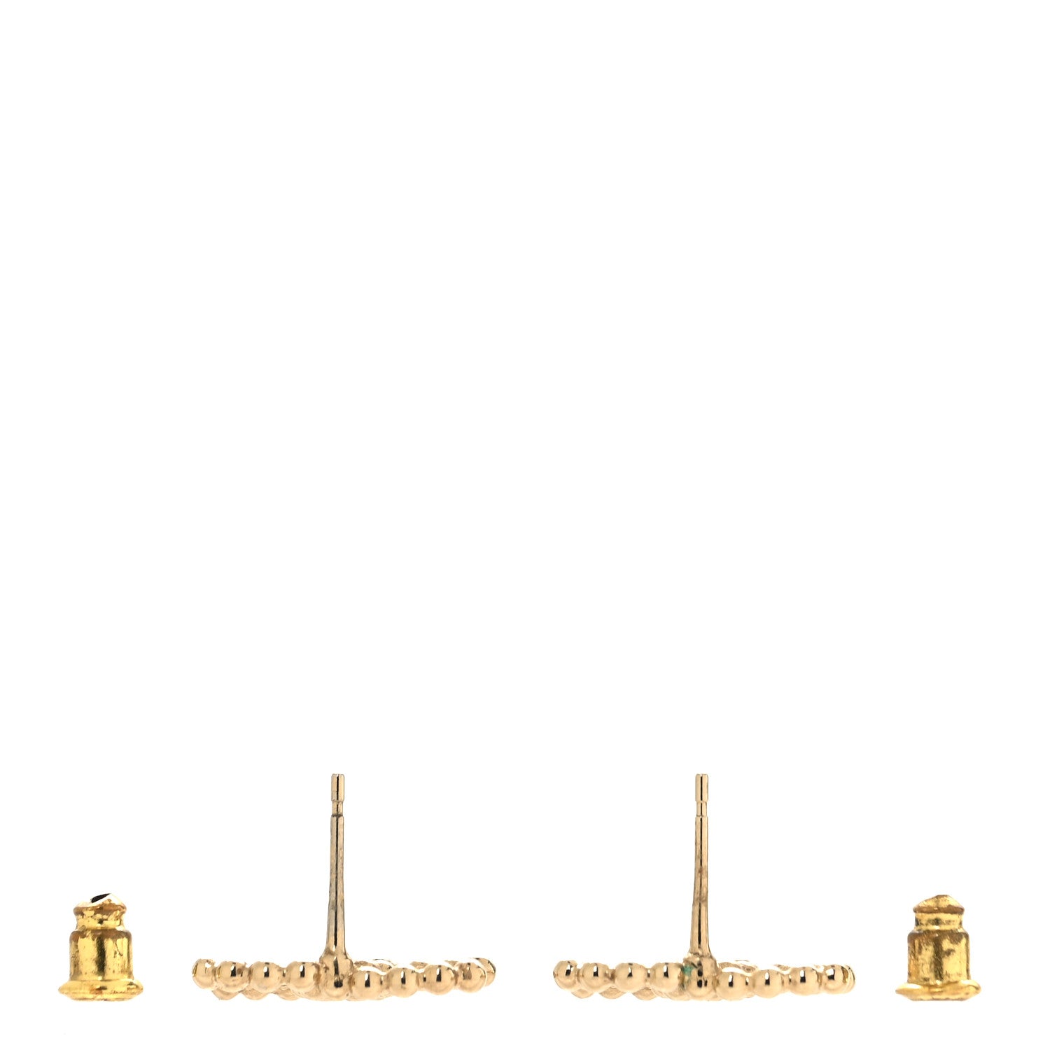 Chanel Metal Bead CC Earrings Gold 3 of 5