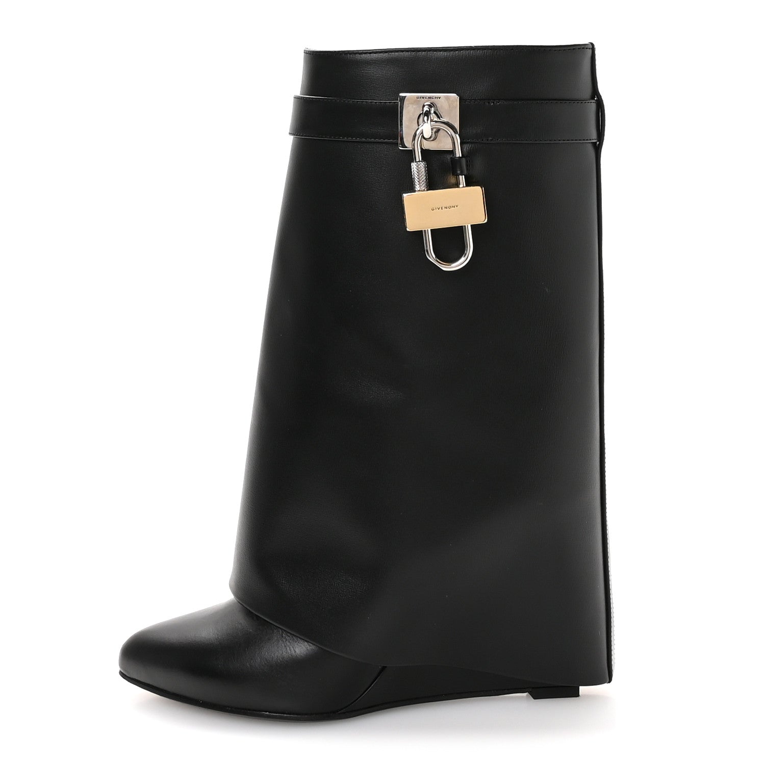 Givenchy Calfskin Shark Lock Ankle Boots 39.5 Black 1 of 8