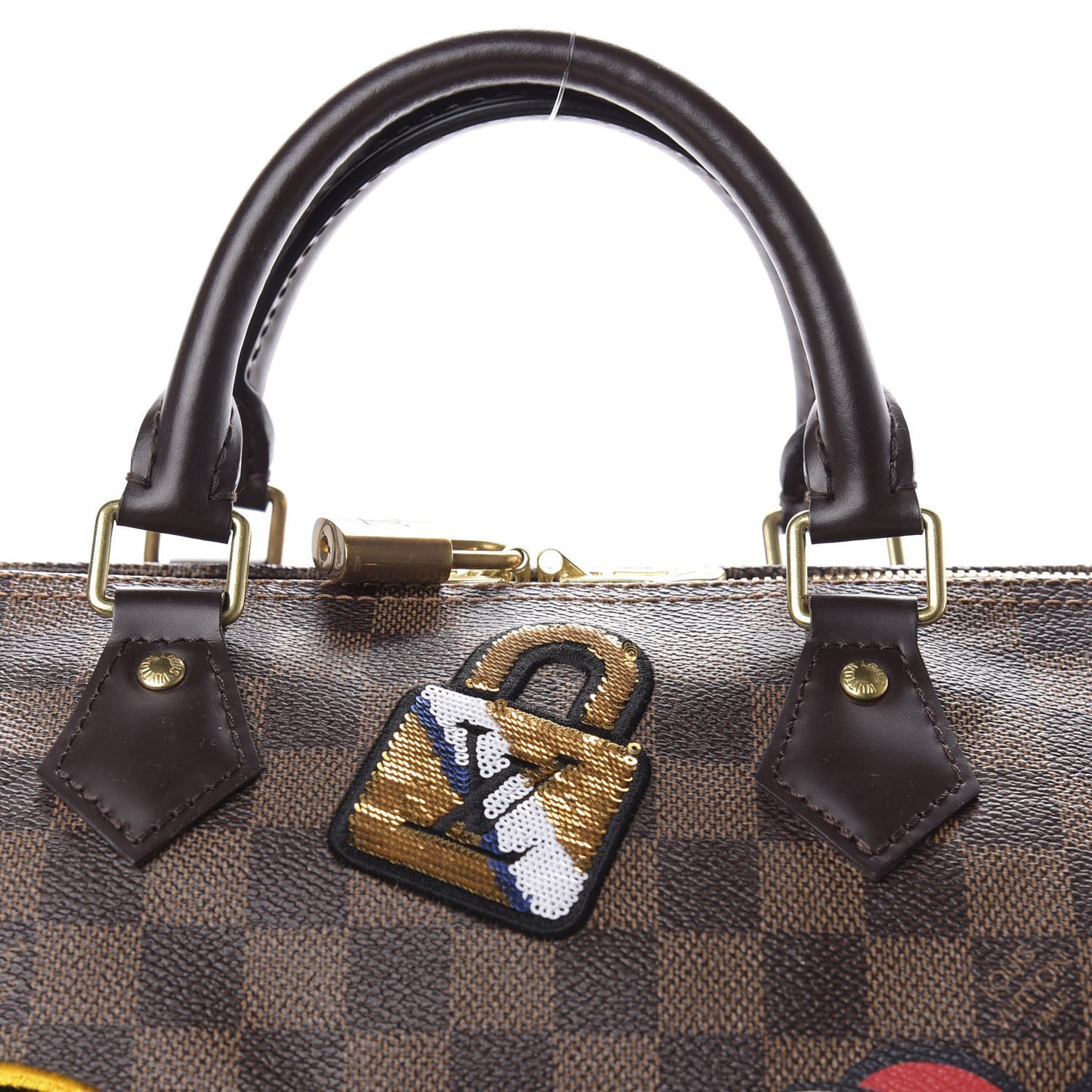 Damier Ebene Patches Speedy Bandouliere 30