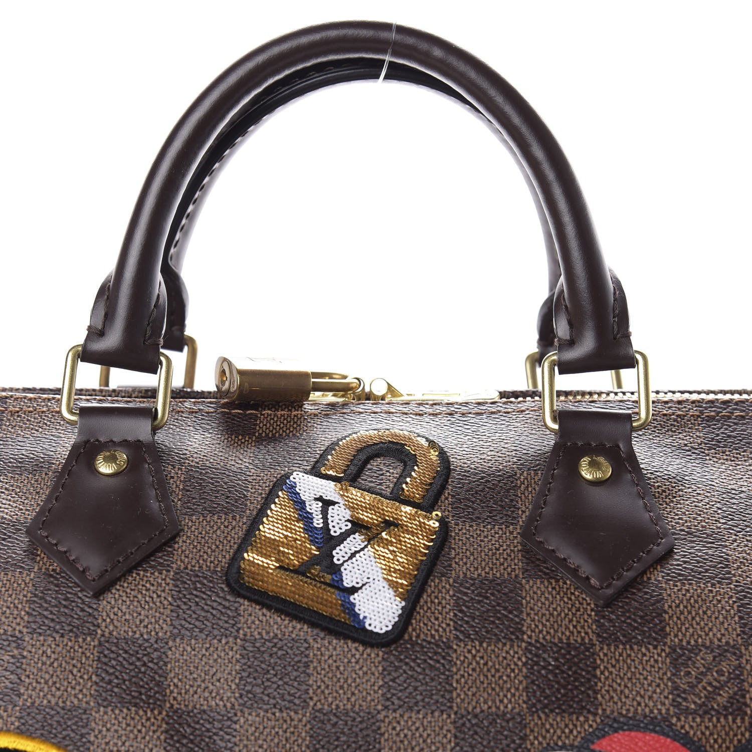 Louis Vuitton Damier Ebene Patches Speedy Bandouliere 30 11 of 12