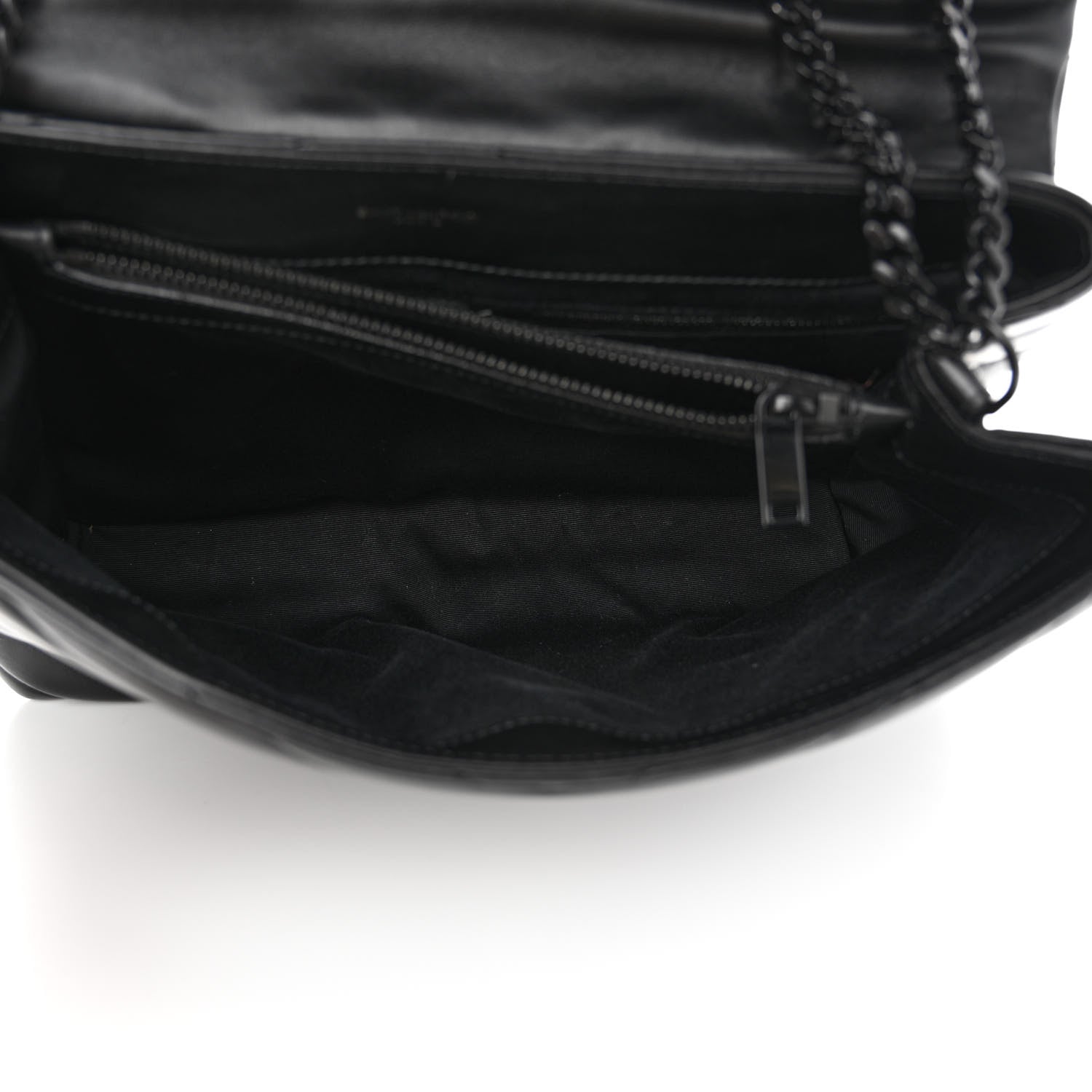 Saint Laurent Calfskin Y Quilted Monogram Monochrome Medium Loulou Chain Satchel Black 4 of 12