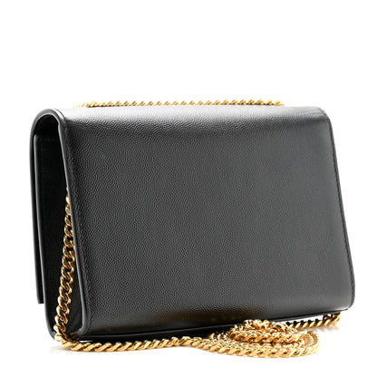 Saint Laurent Grain De Poudre Small Classic Monogram Kate Tassel Satchel Black 3 of 11