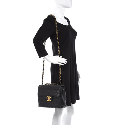Chanel Lambskin Quilted Jumbo Single Flap Black 2 of 12