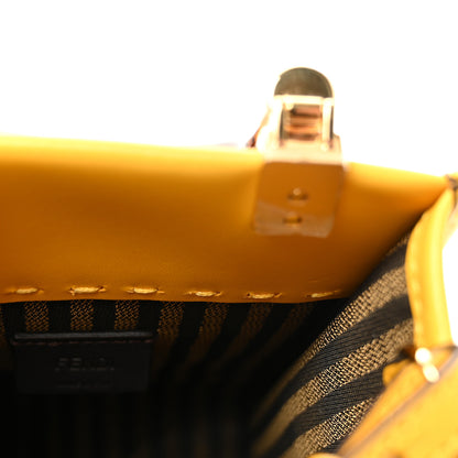 Fendi Vitello King Plexiglass Logo Embossed Mini Fendi Sunshine Shopper Tote Mimosa 6 of 9