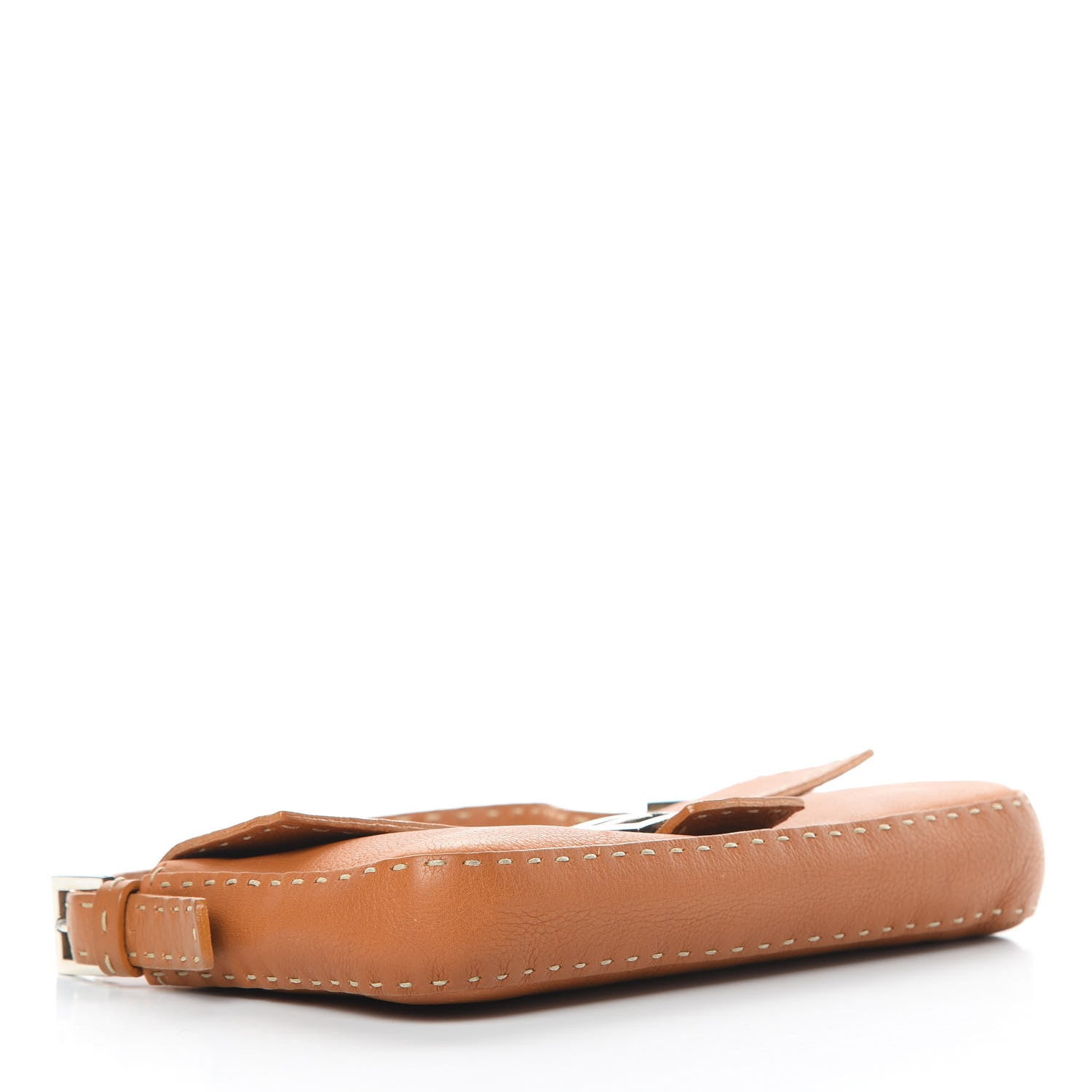 Fendi Calfskin Romano Selleria Baguette Brown 4 of 10