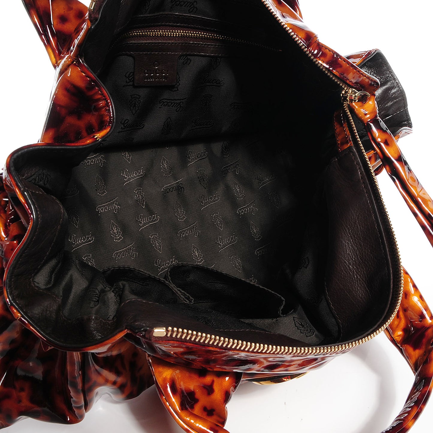 Patent Leather Small Hysteria Tortoise Brown