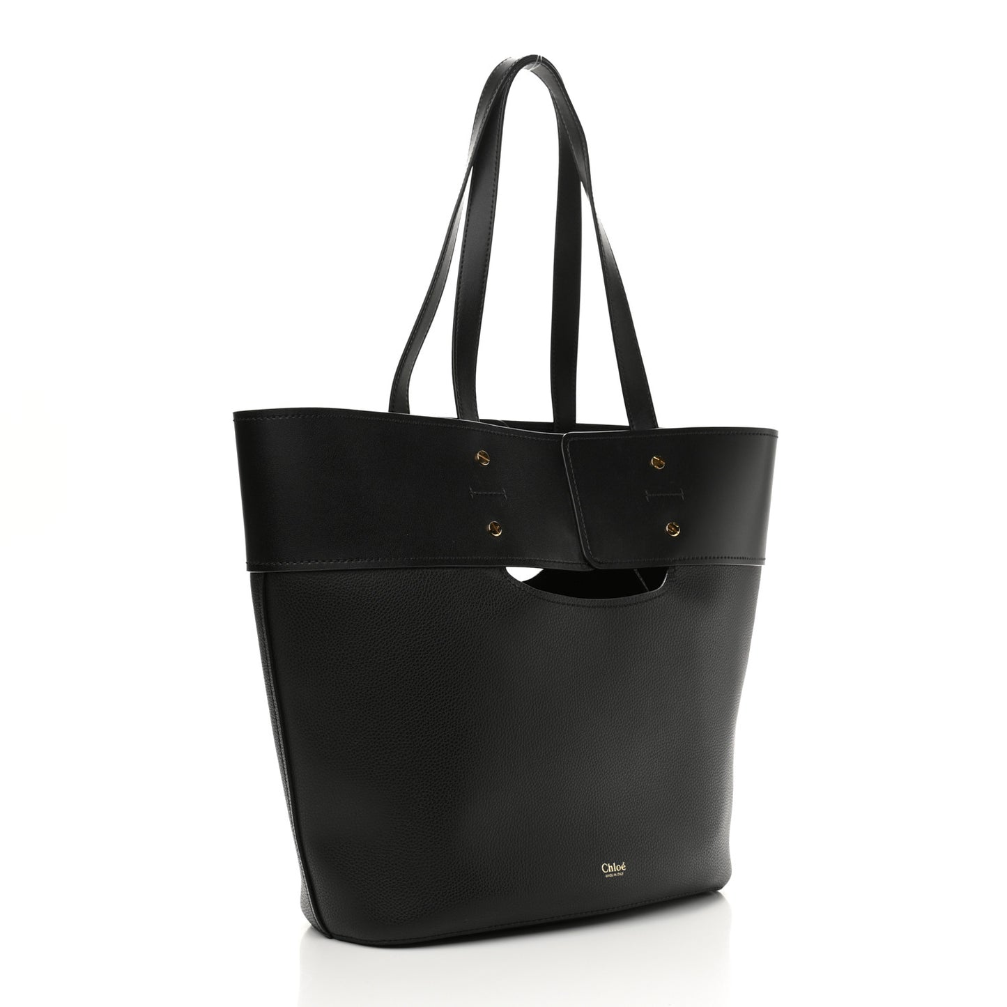 Smooth Grained Calfskin Medium Aby Tote Black