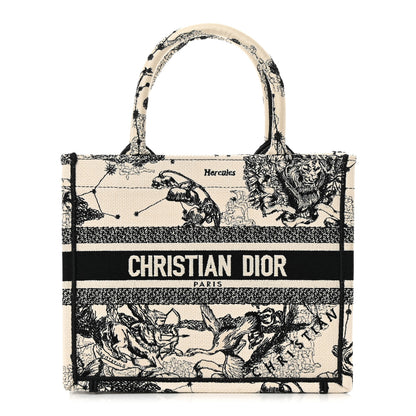 Christian Dior Canvas Embroidered Small Zodiac Toile De Jouy Book Tote Latte 1 of 14