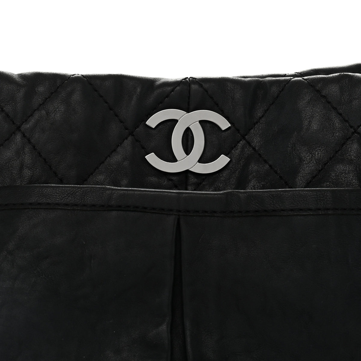 Washed Lambskin Natural Beauty Tote  Black