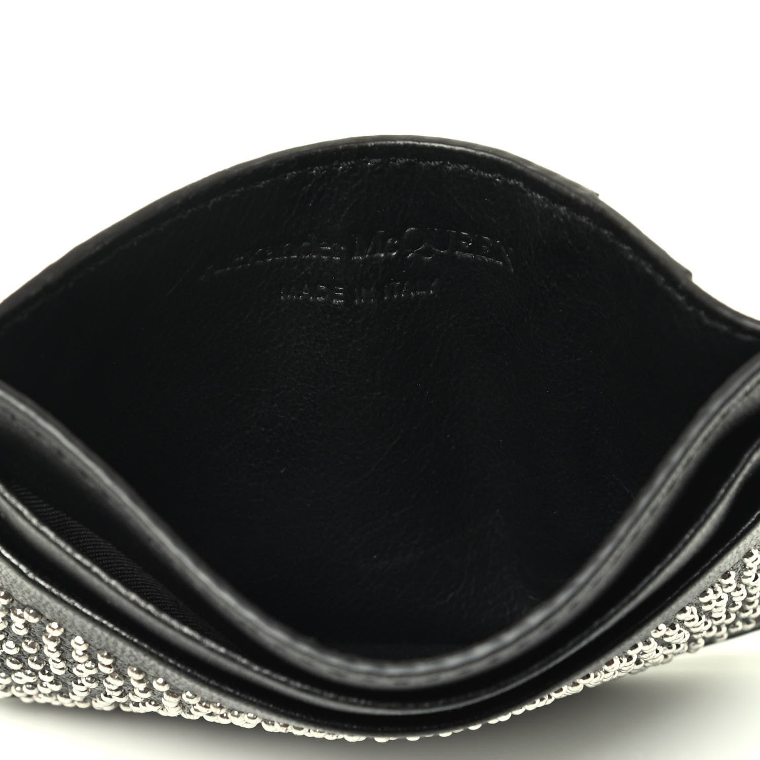 Alexander McQueen Calfskin Studded Card Holder Black 3 of 4