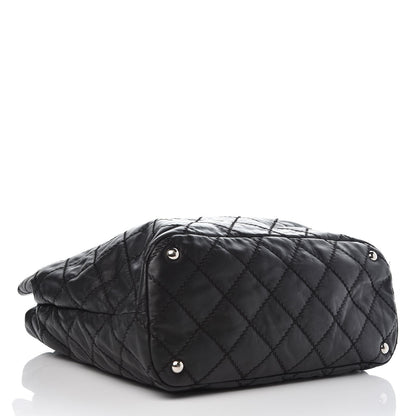 Chanel Lambskin Stitched Shopper Tote Black 4 of 8