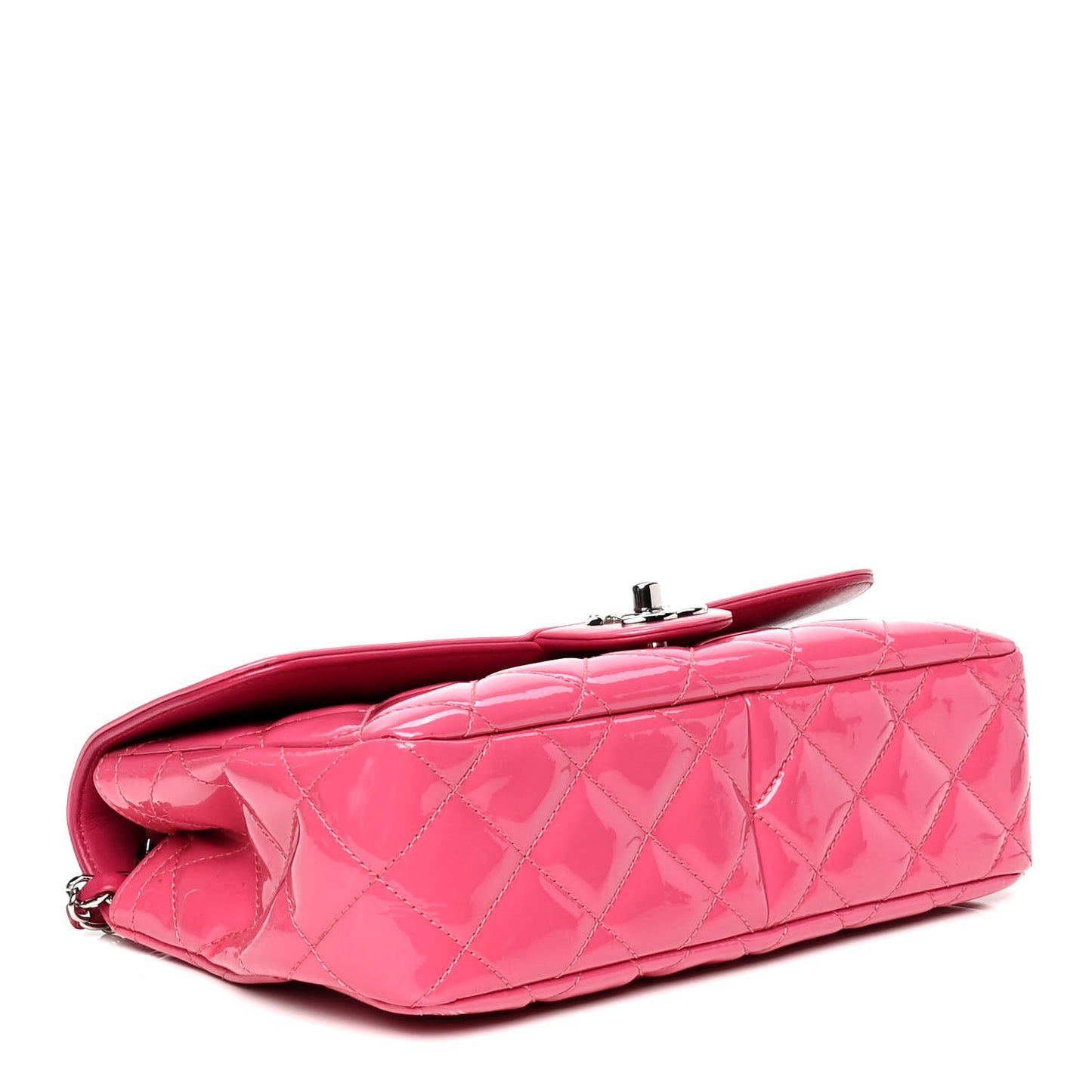 Patent Quilted Large Coco Shine Flap Pink