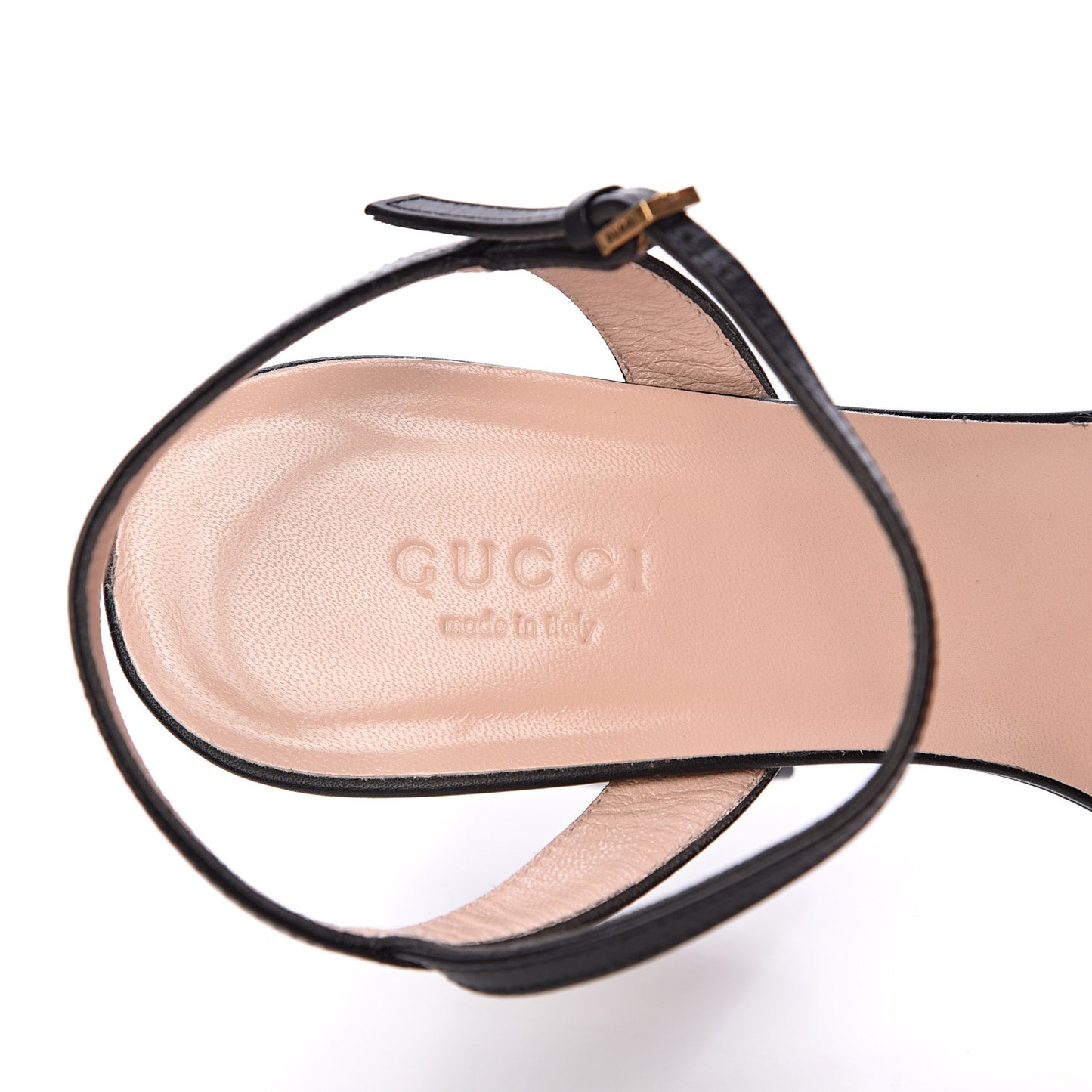 Lifford Calfskin GG Marmont Ankle Wrap 75mm Sandals 37.5 Black