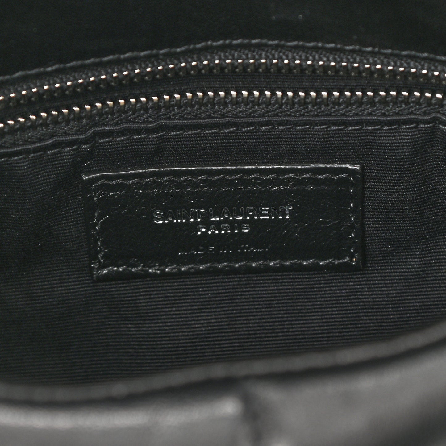 Lambskin Quilted Toy Loulou Puffer Monogram Chain Satchel Black