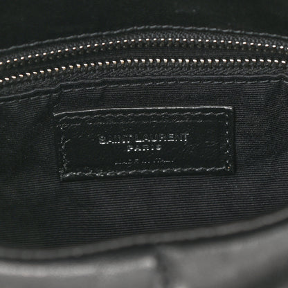 Saint Laurent Lambskin Quilted Toy Loulou Puffer Monogram Chain Satchel Black 6 of 9