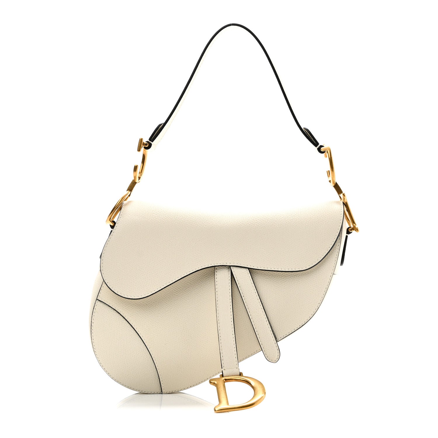 Christian Dior Grained Calfskin Saddle Bag White 1 of 11
