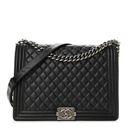 Chanel Lambskin Quilted Large Boy Flap Black 1 of 14