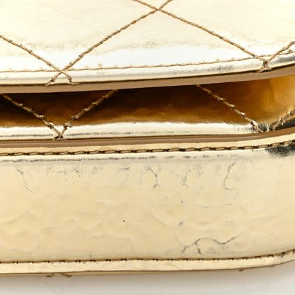Chanel Hammered Metallic Calfskin Quilted Flap Gold 13 of 14