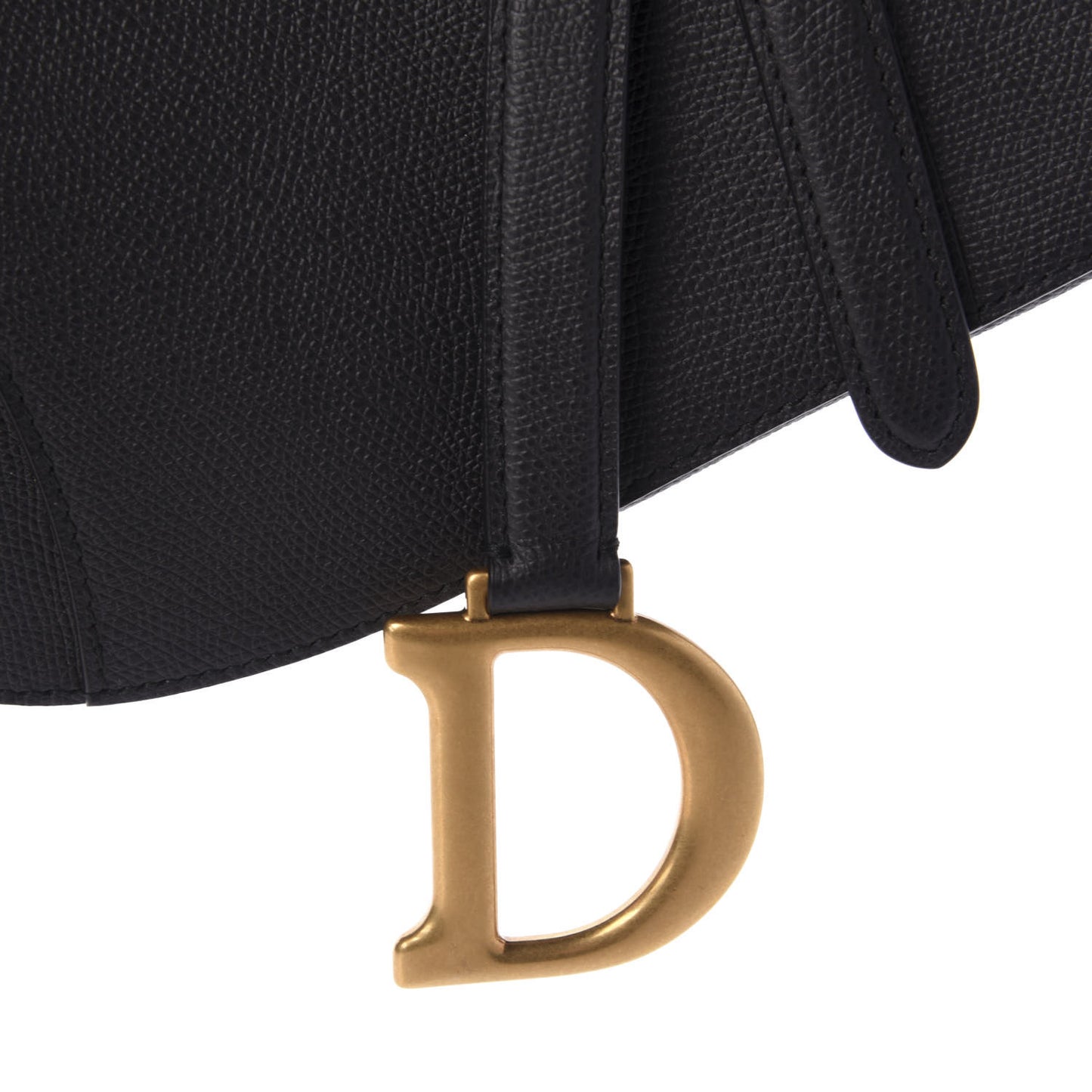 Grained Calfskin Saddle Bag Black