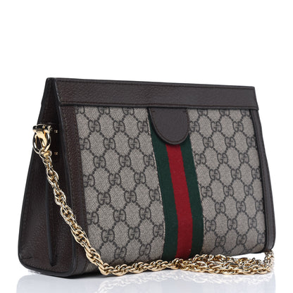 Gucci GG Supreme Monogram Web Small Ophidia Chain Shoulder Bag Brown 3 of 12