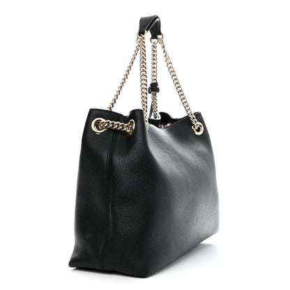 Gucci Pebbled Calfskin Medium Soho Chain Shoulder Bag Black 3 of 10
