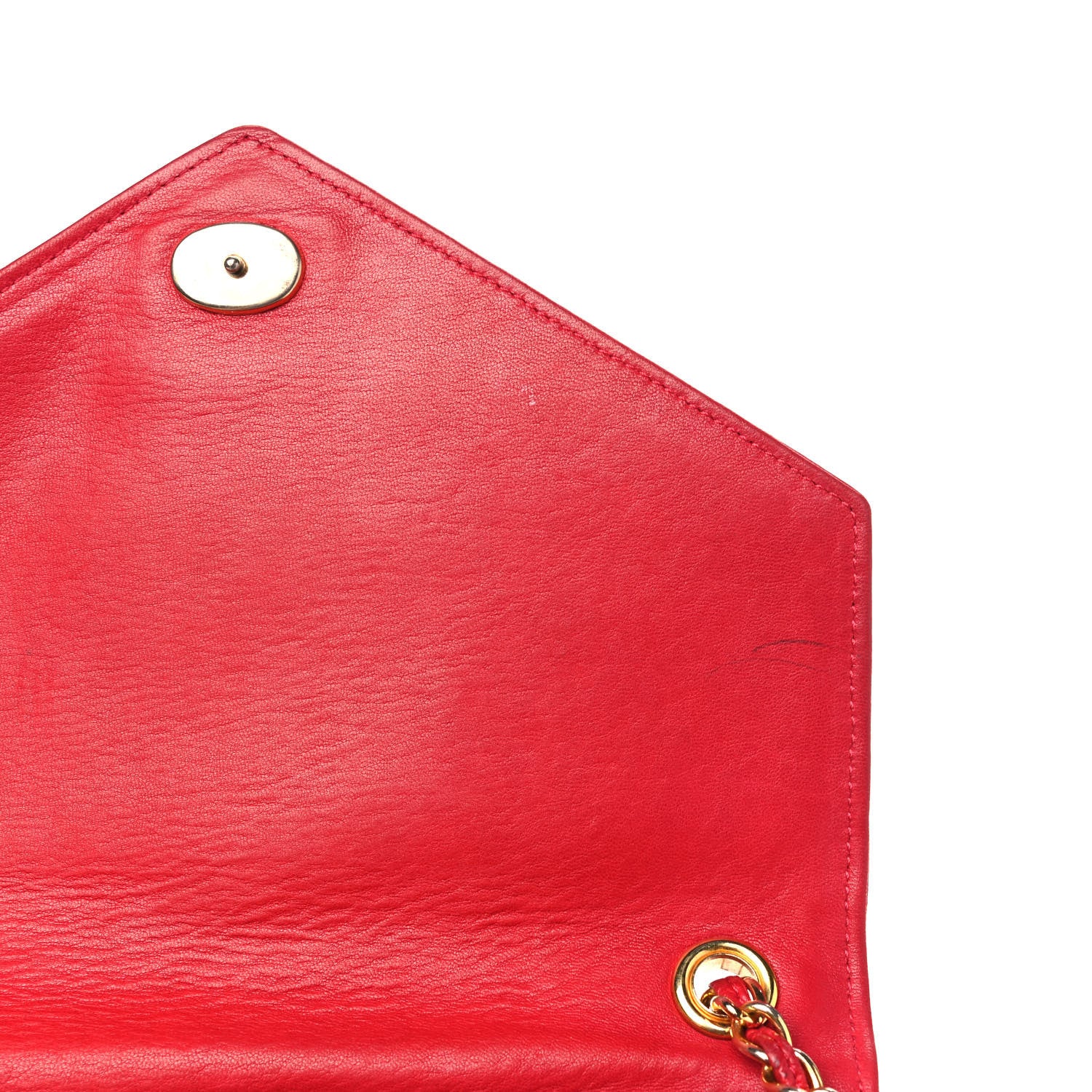 Chanel Lambskin CC Envelope Single Flap Red 5 of 14