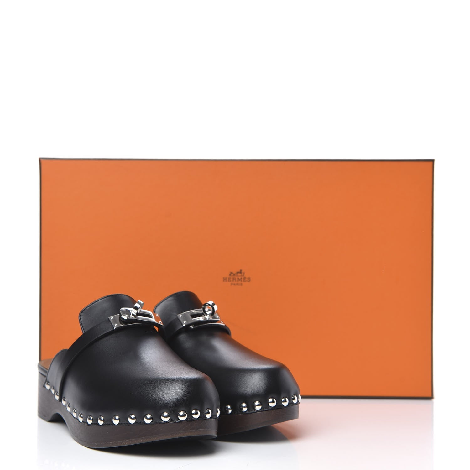 Hermes Calfskin Carlotta Mules 35 Black 8 of 8
