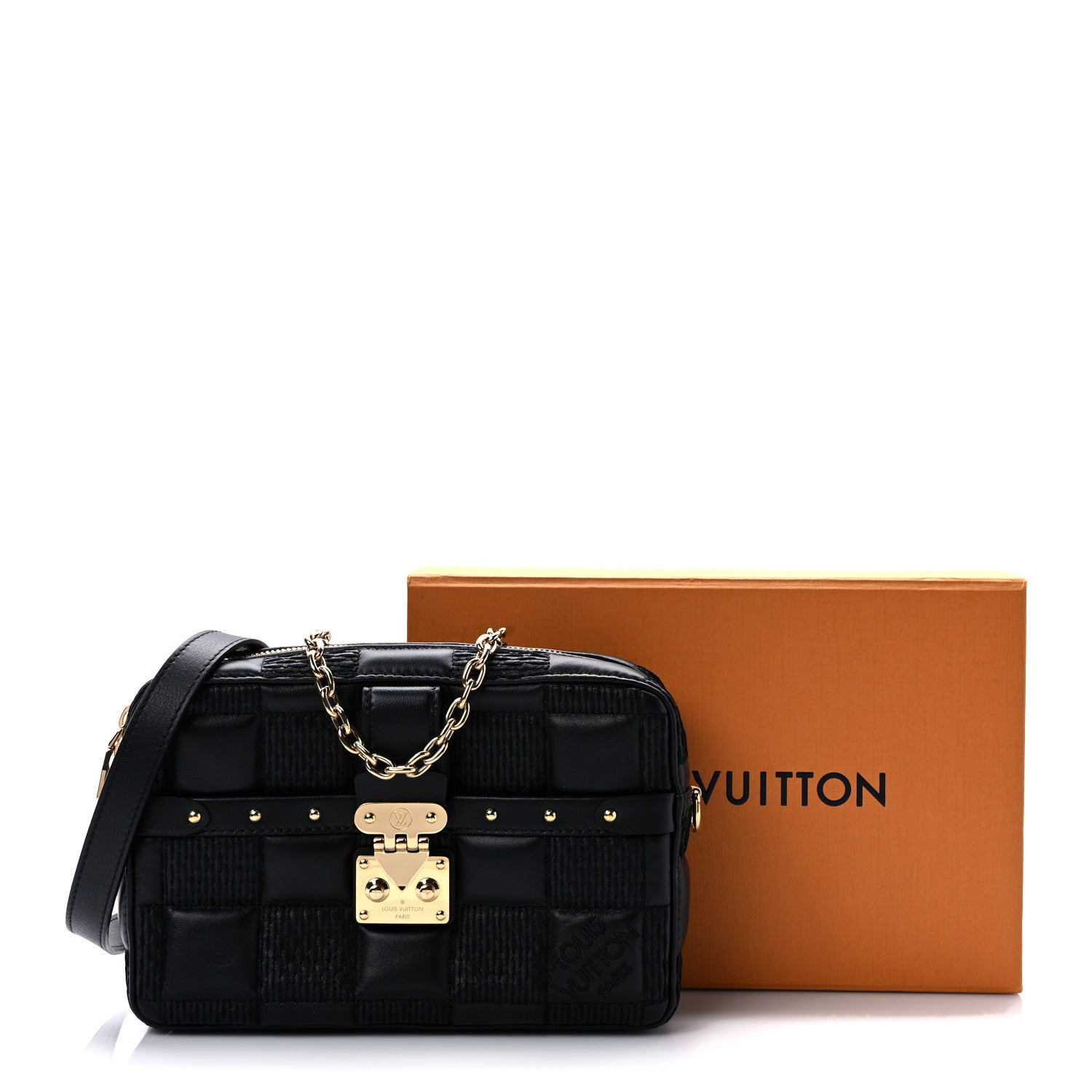 Louis Vuitton Lambskin Damier Quilt Troca PM Black 9 of 9