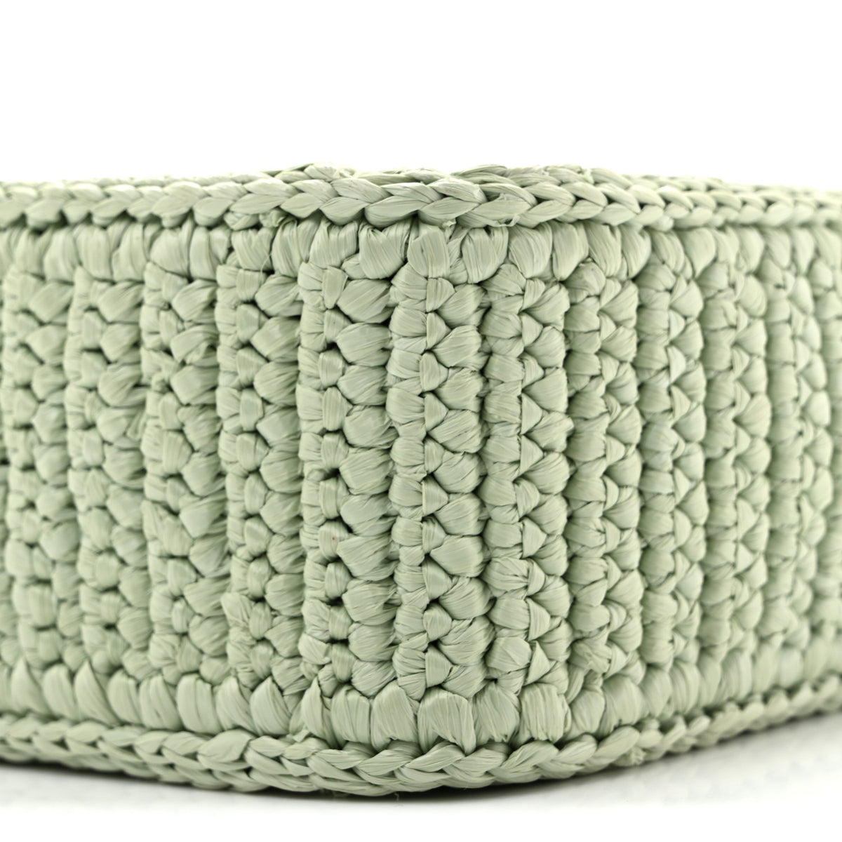 Prada Yarn Raffia Effect Crochet Re-Edition 2005 Shoulder Bag Acqua 16 of 19