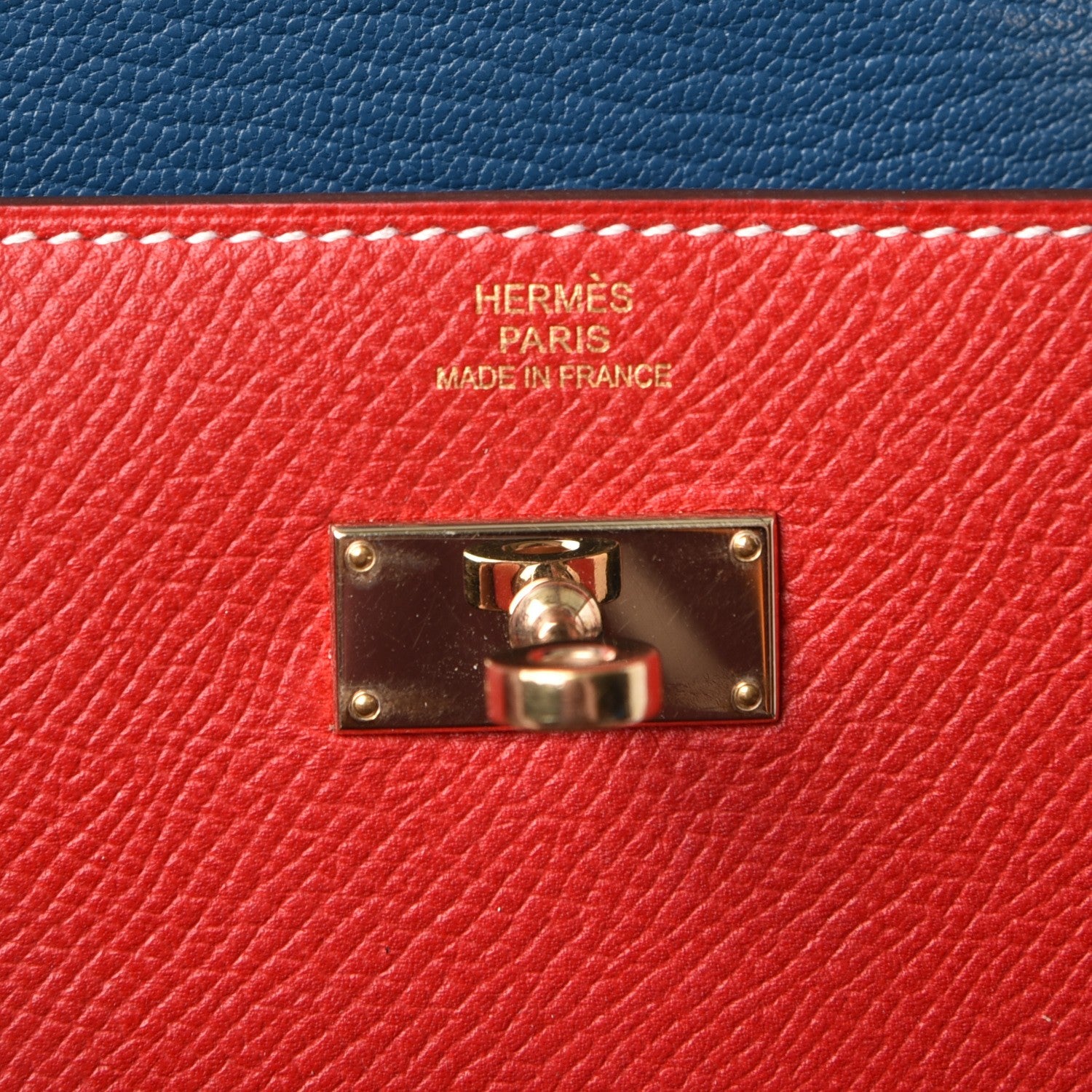 Hermes Epsom Kelly Longue Wallet Rouge Casaque Bleu Thalassa 6 of 9