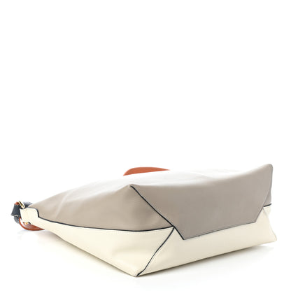 Celine Shiny Smooth Calfskin Zipped Twisted Cabas Beige White 4 of 9