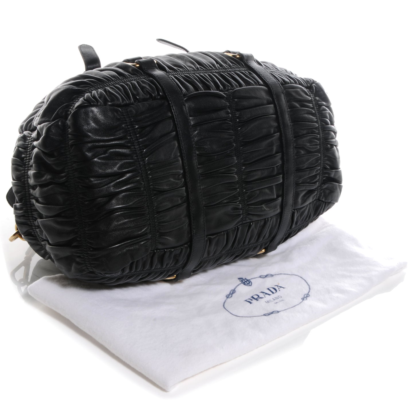 Nappa Leather Gaufre Bauletto Nero Black
