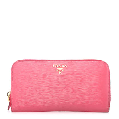 Prada Vitello Move Zip Around Wallet Ibisco 1 of 4