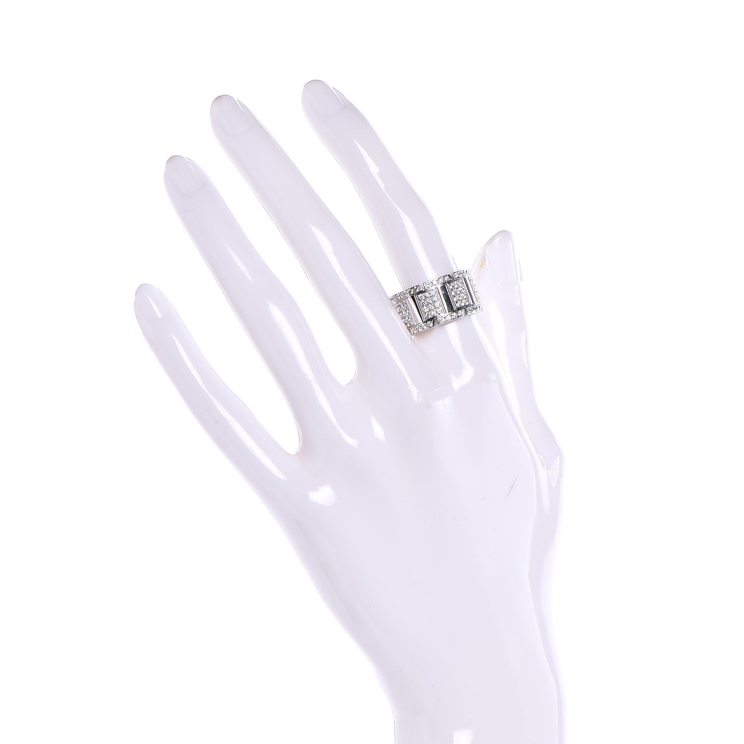 Cartier 18K White Gold Diamond Tank Francaise Ring 53 6.25 2 of 7