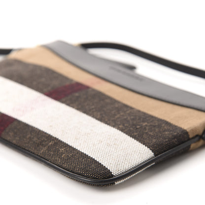 Burberry Mega Check Peyton Crossbody Clutch Bag Black 7 of 12