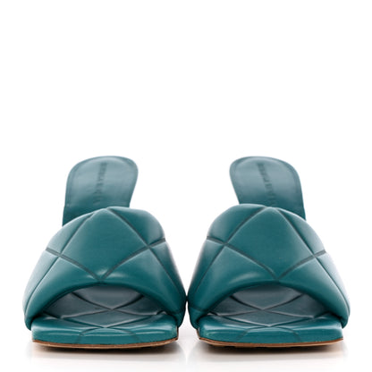 Bottega Veneta Nappa Quilted Rubber Lido Mule Sandals 39 39 Duck Green 2 of 11