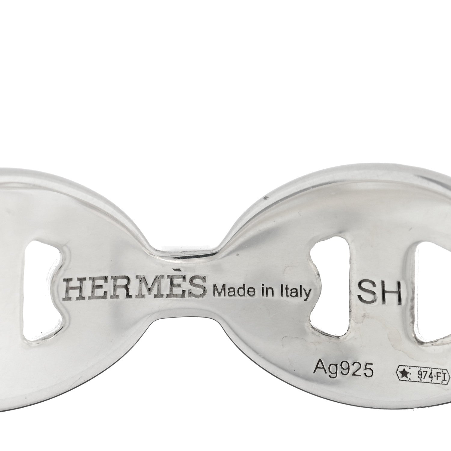 Hermes Sterling Silver MM Chaine d'Ancre Enchainee Cuff Bracelet SH 3 of 4