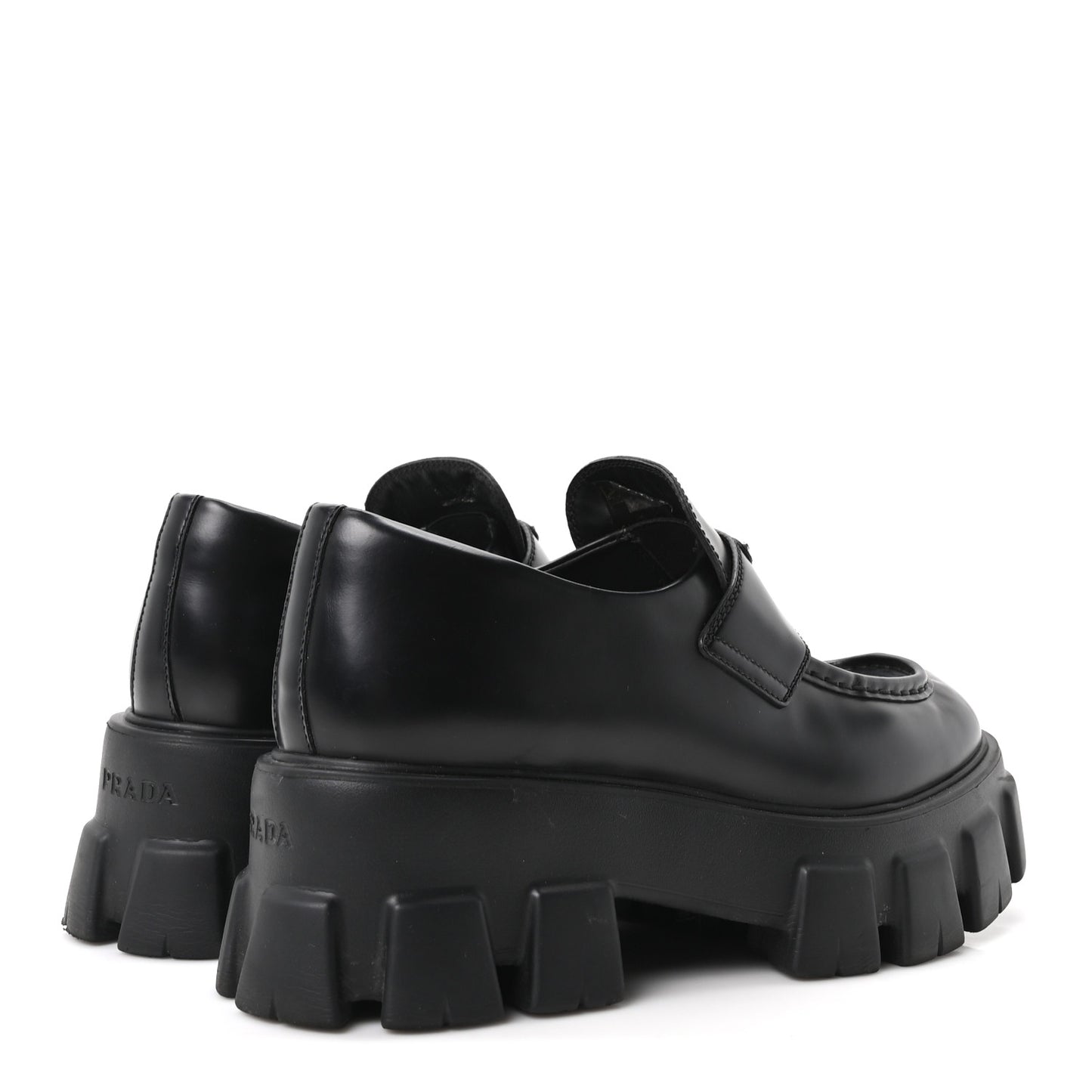 Spazzolato Rois Metal Triangle Logo Monolith 55mm Loafers 40 Black