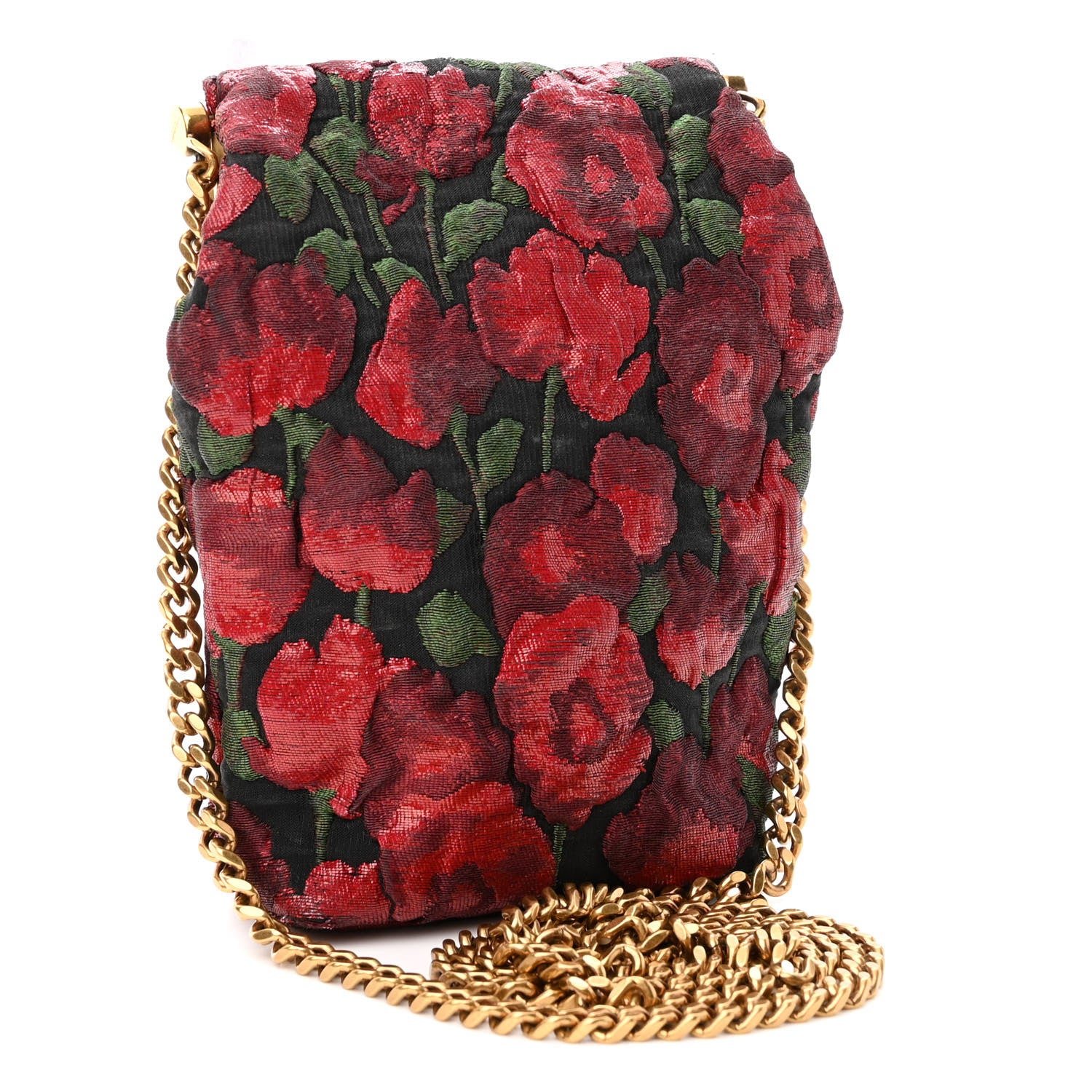 Saint Laurent Brocade Monogram Small Charniere Bag Red Multicolor 3 of 11