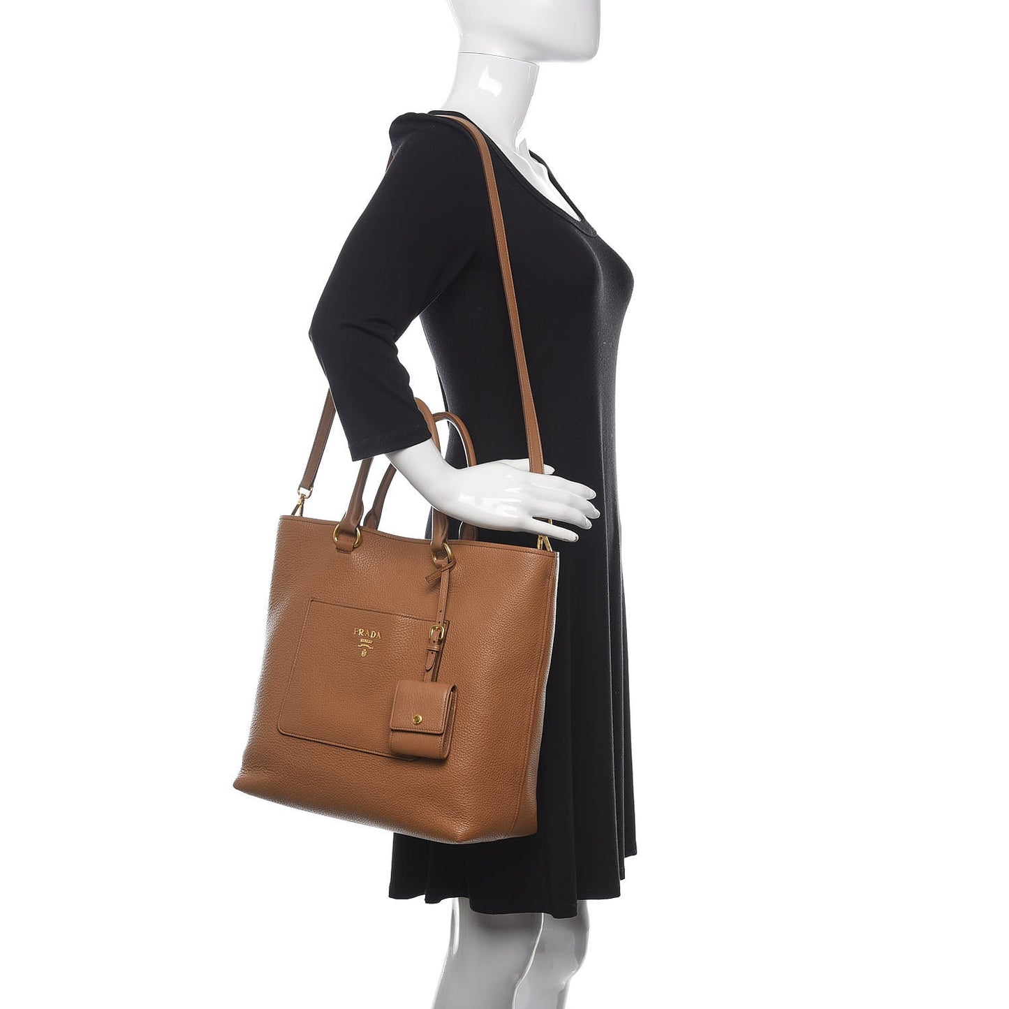 Vitello Daino Pocket Tote Caramel