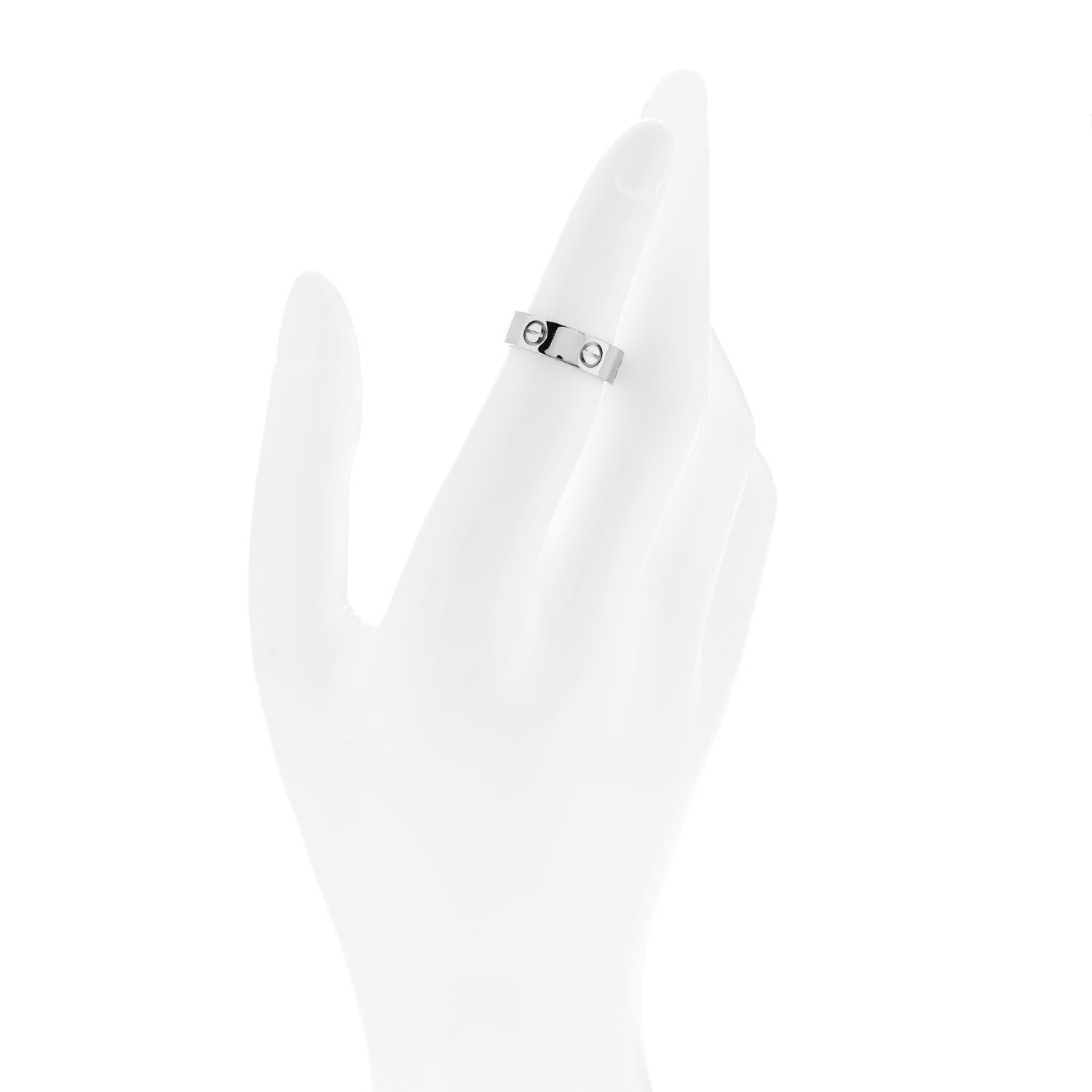 Cartier 18K White Gold 5.5mm LOVE Ring 49 4.75 2 of 4