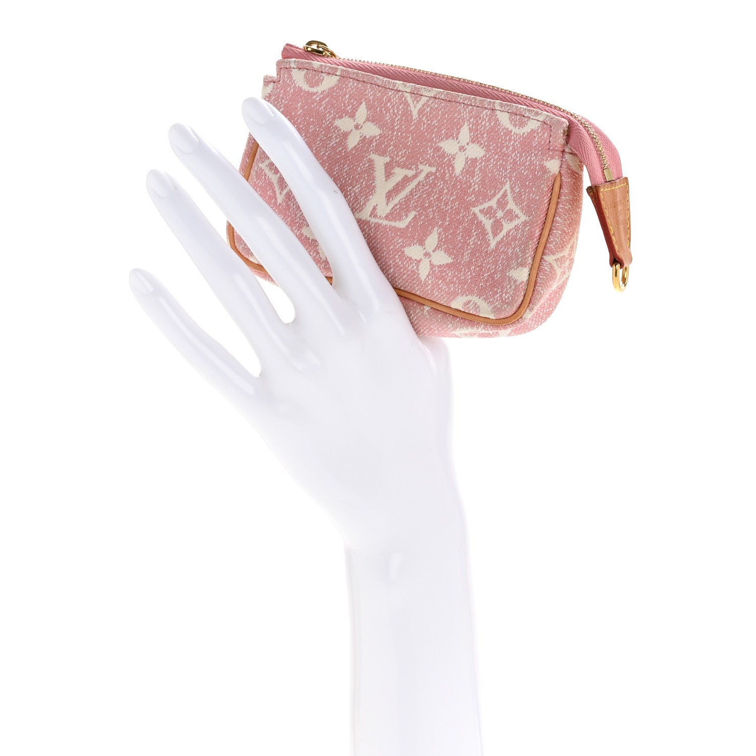 Louis Vuitton Denim Jacquard Monogram Micro Pochette Accessories Rose 2 of 8