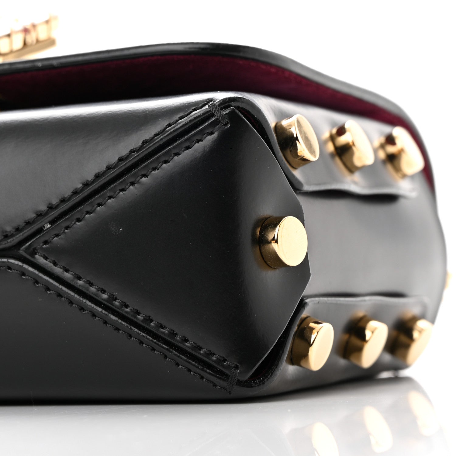 Jimmy Choo Smooth Calfskin Crystal Embellished Lockett City Shoulder Bag Black 9 of 14