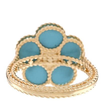 Roberto Coin 18K Yellow Gold Diamond Turquoise Daisy Ring 53 6.5 4 of 6